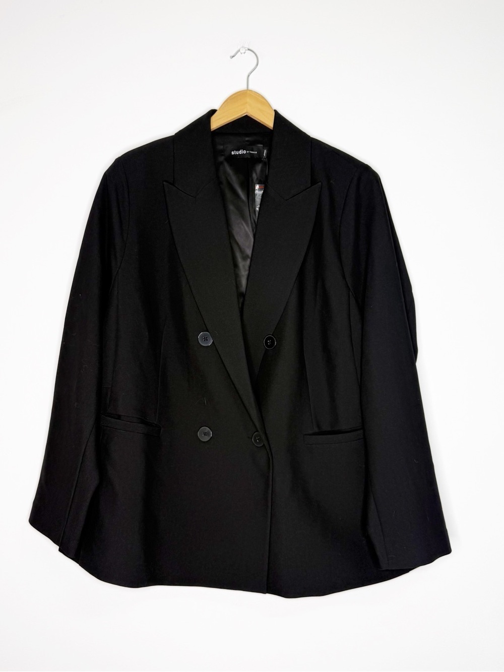 Torrid Studio Double Breasted Blazer Size 1x Black NWT Career Jacket